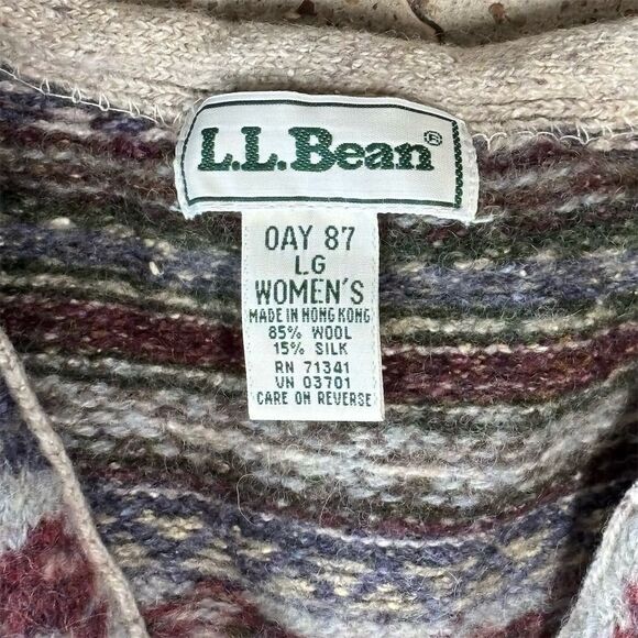 L.L. Bean Women's Vintage Fair Isle Sweater Vest Multicolor Size L - Picture 4 of 4